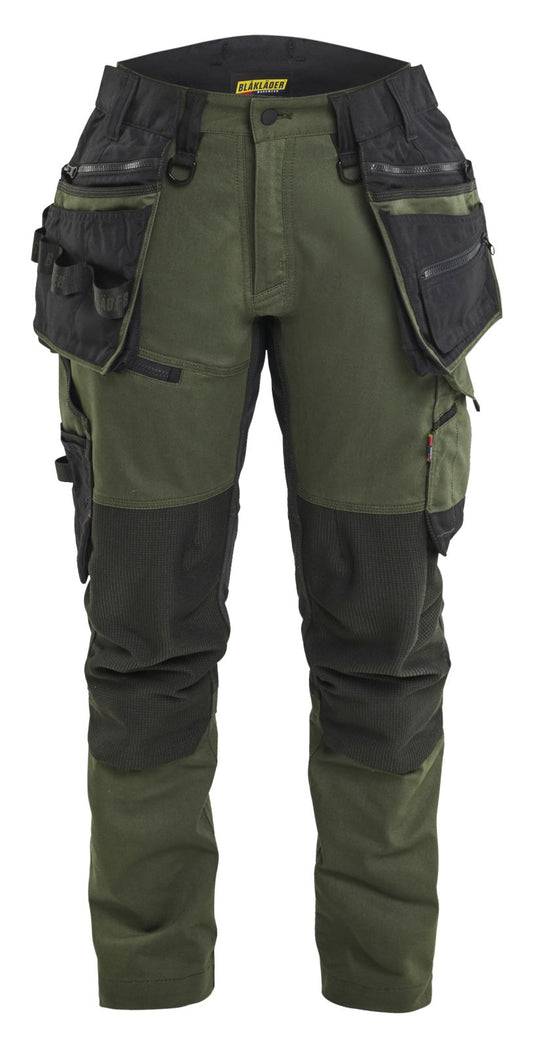 Blaklader Dames Striker Werkbroeken 71701149 dames 4-weg stretch donker herfstgroen-zwart(4298)