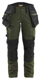 Blaklader Dames Striker Werkbroeken 71701149 dames 4-weg stretch donker herfstgroen-zwart(4298)