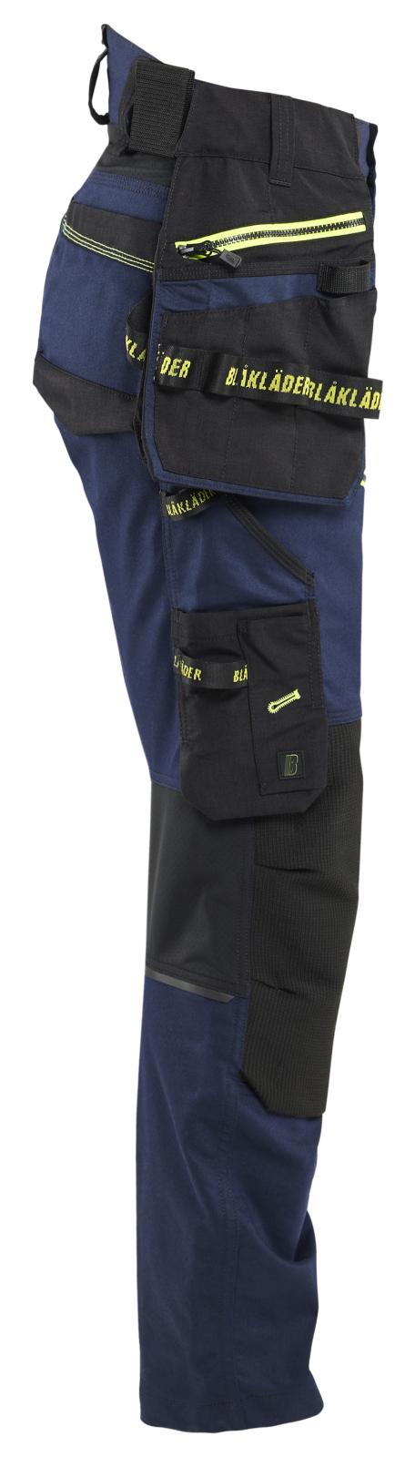 Blaklader Dames Striker Werkbroek 71701149 stretch donker marineblauw-fluo geel(8633)