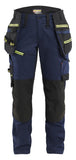 Blaklader Dames Striker Werkbroek 71701149 stretch donker marineblauw-fluo geel(8633)