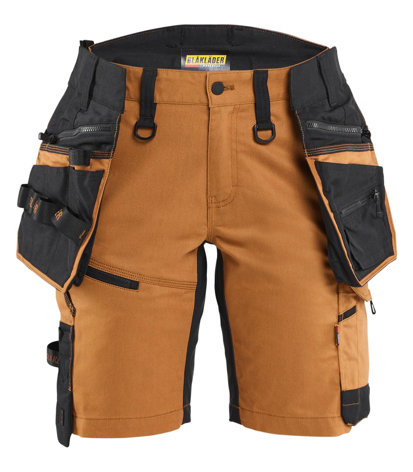 Blaklader Dames Striker Short 71751149 2-weg stretch afneembare gereedschapszakken roest-zwart(4099)