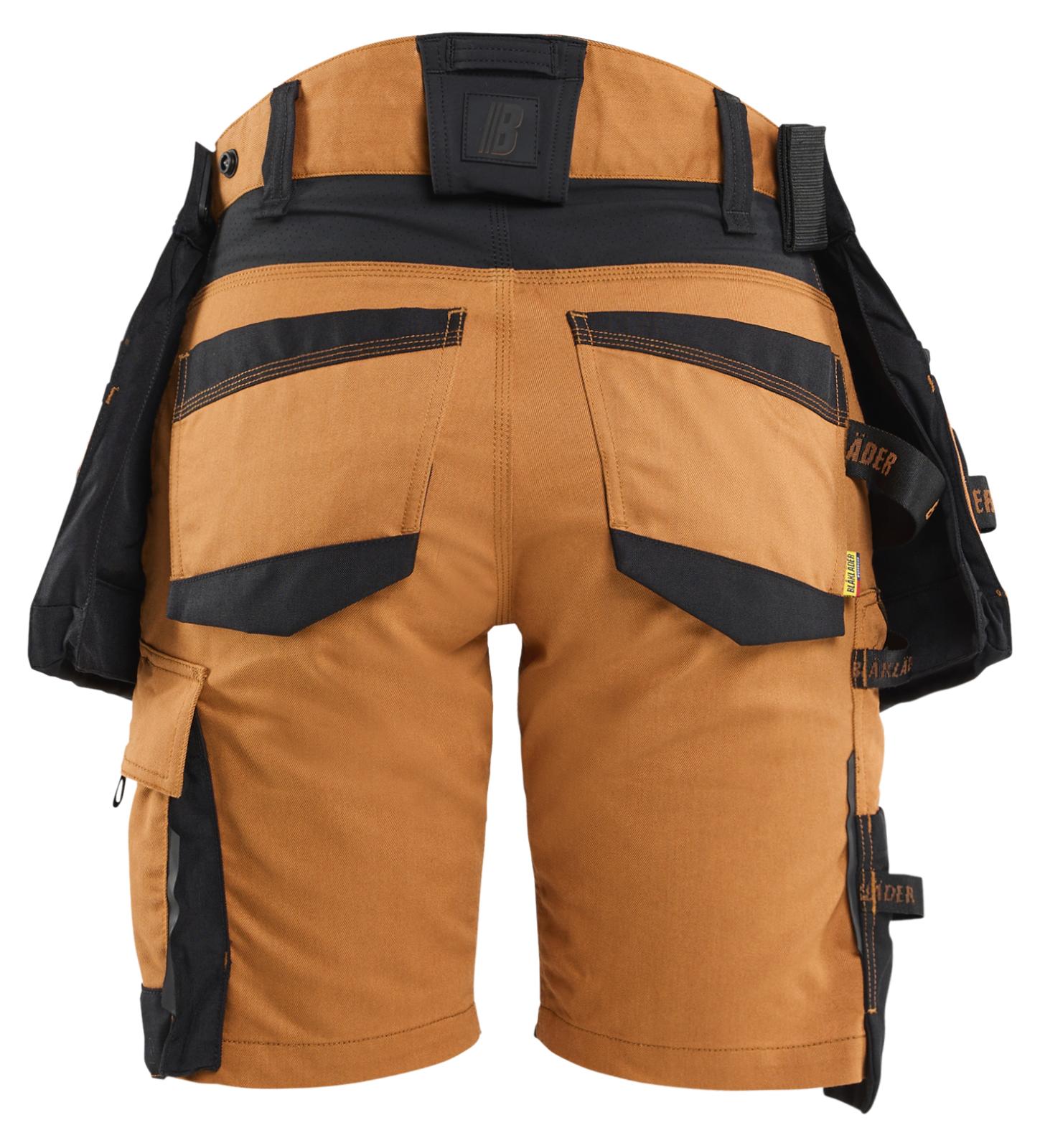 Blaklader Dames Striker Short 71751149 2-weg stretch afneembare gereedschapszakken roest-zwart(4099)