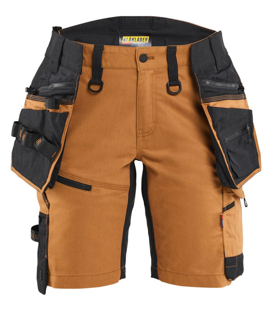 Blaklader Dames Striker Short 71751149 2-weg stretch afneembare gereedschapszakken roest-zwart(4099)