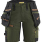 Blaklader Dames Striker Short 71751149 2-weg stretch afneembare gereedschapszakken woudgroen-roestbruin(4240)
