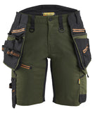 Blaklader Dames Striker Short 71751149 2-weg stretch afneembare gereedschapszakken woudgroen-roestbruin(4240)