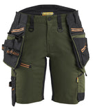 Blaklader Dames Striker Short 71751149 2-weg stretch afneembare gereedschapszakken woudgroen-roestbruin(4240)