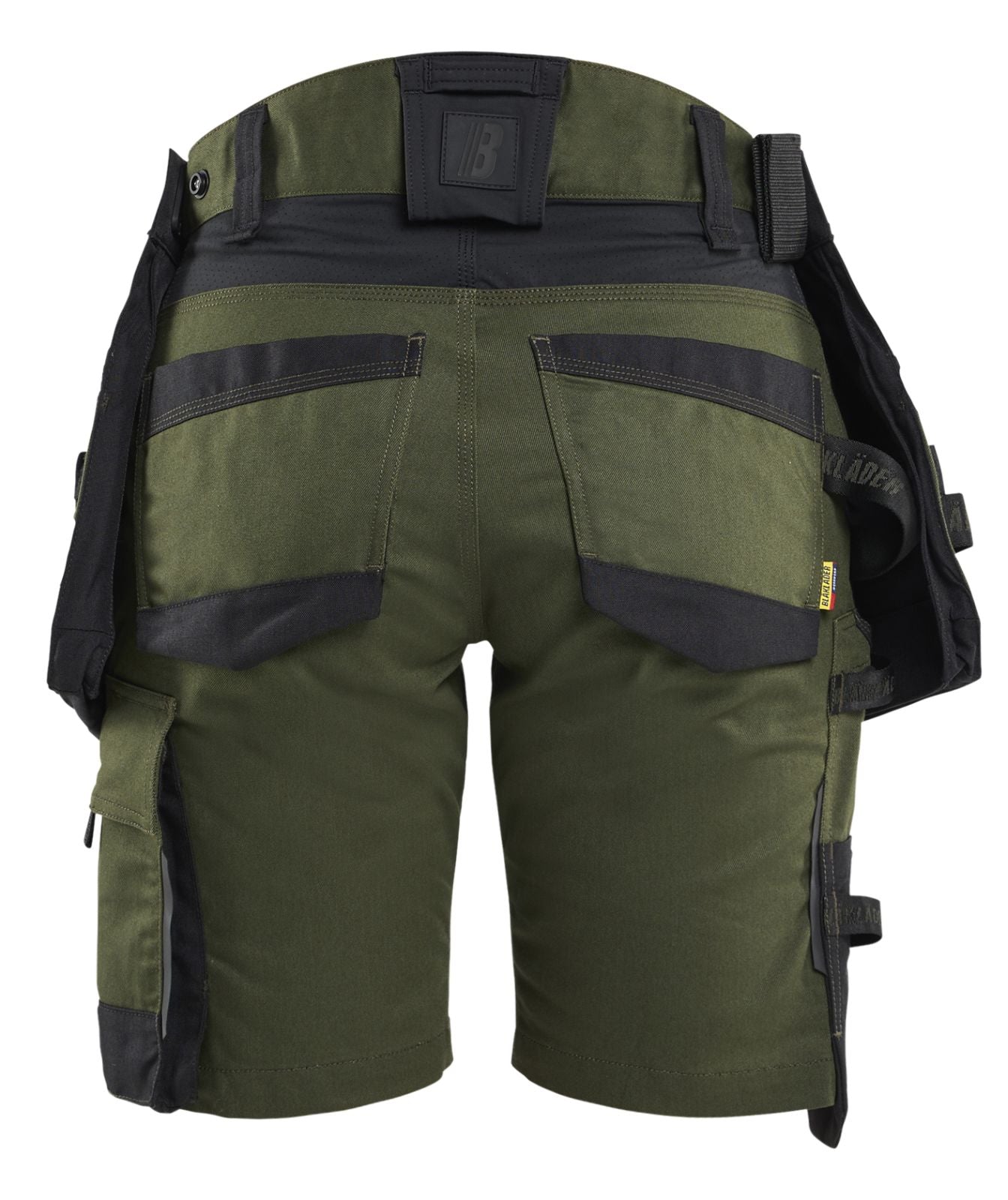 Blaklader Dames Striker Short 71751149 2-weg stretch afneembare gereedschapszakken donker herfstgroen-zwart(4298)