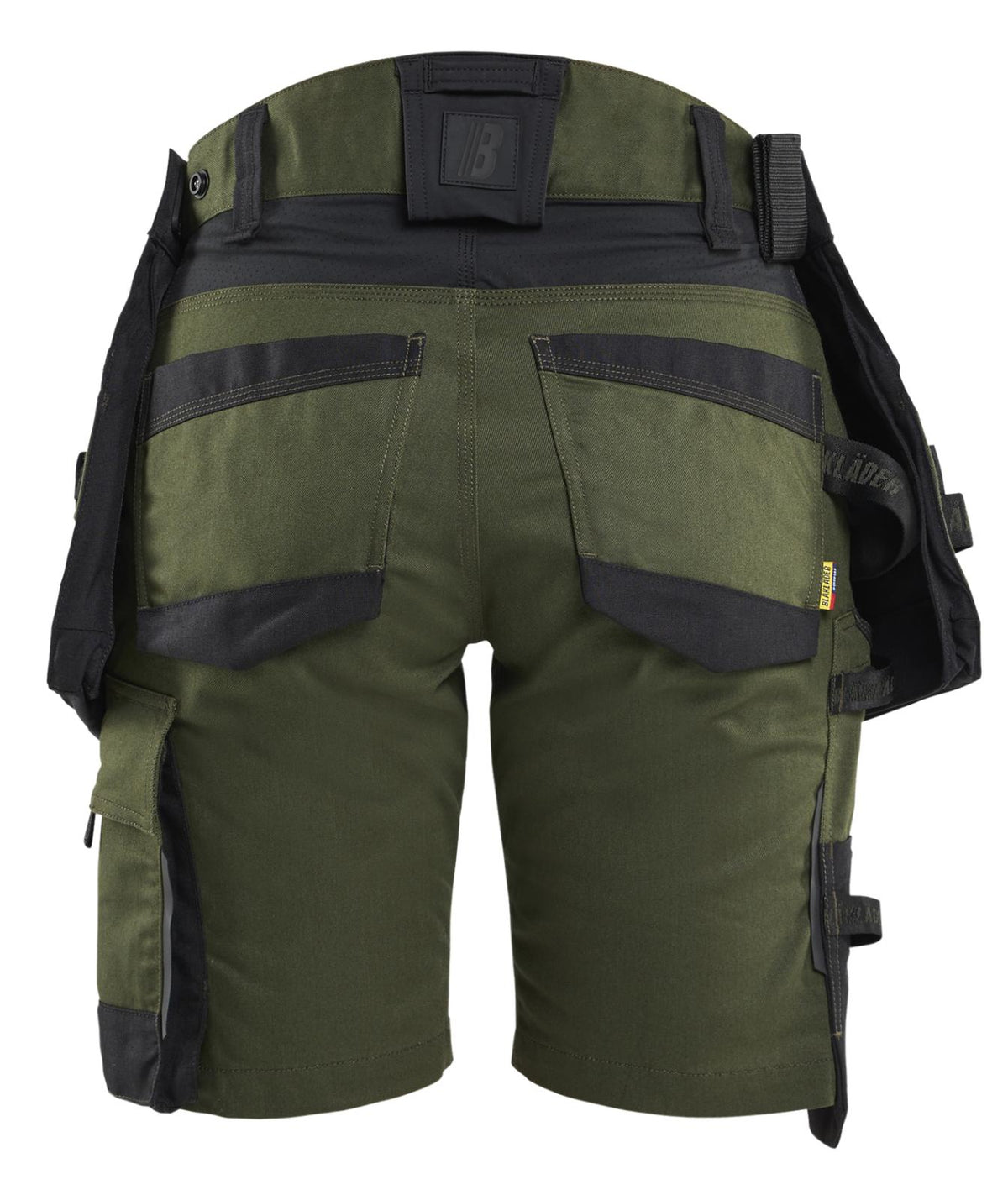 Blaklader Dames Striker Short 71751149 2-weg stretch afneembare gereedschapszakken donker herfstgroen-zwart(4298)