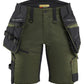 Blaklader Dames Striker Short 71751149 2-weg stretch afneembare gereedschapszakken donker herfstgroen-zwart(4298)