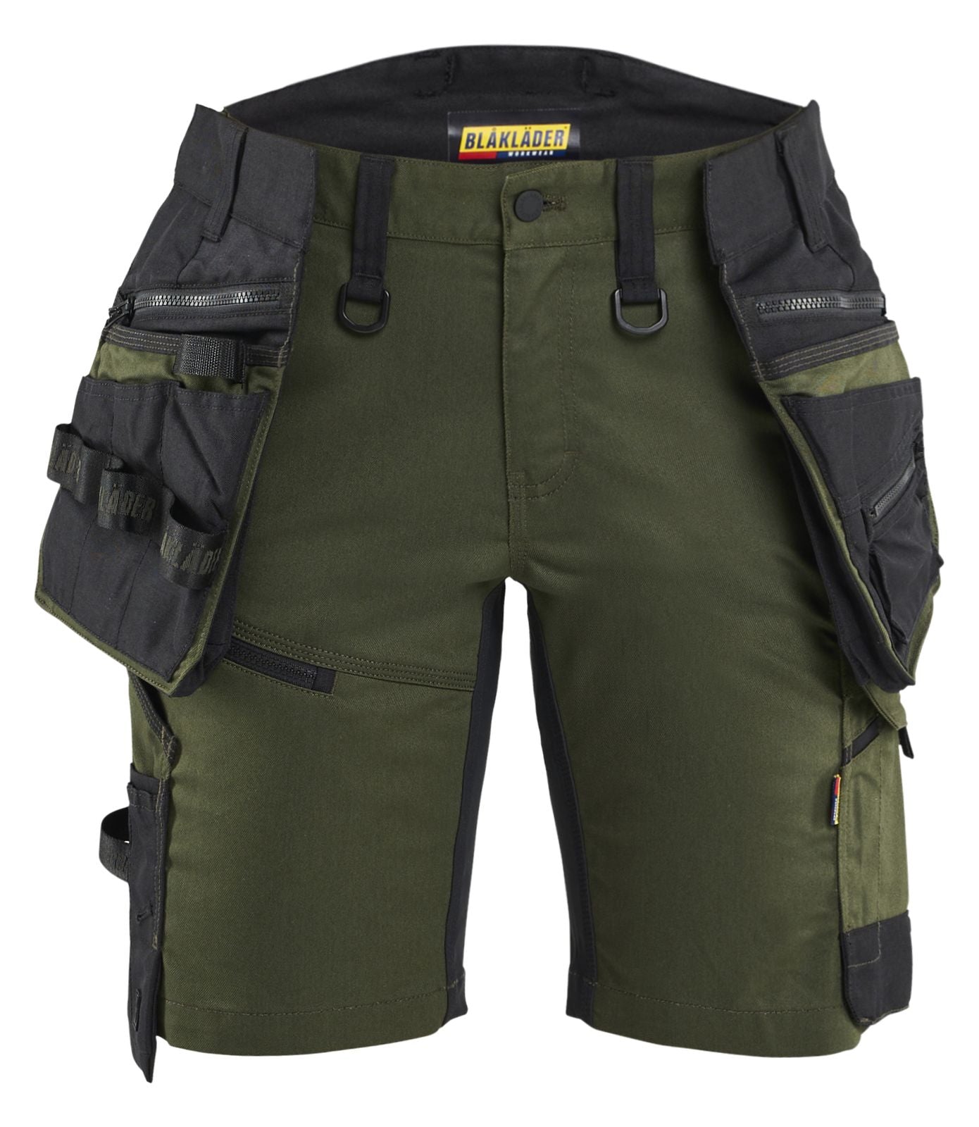 Blaklader Dames Striker Short 71751149 2-weg stretch afneembare gereedschapszakken donker herfstgroen-zwart(4298)