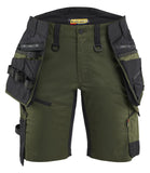 Blaklader Dames Striker Short 71751149 2-weg stretch afneembare gereedschapszakken donker herfstgroen-zwart(4298)