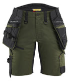 Blaklader Dames Striker Short 71751149 2-weg stretch afneembare gereedschapszakken donker herfstgroen-zwart(4298)