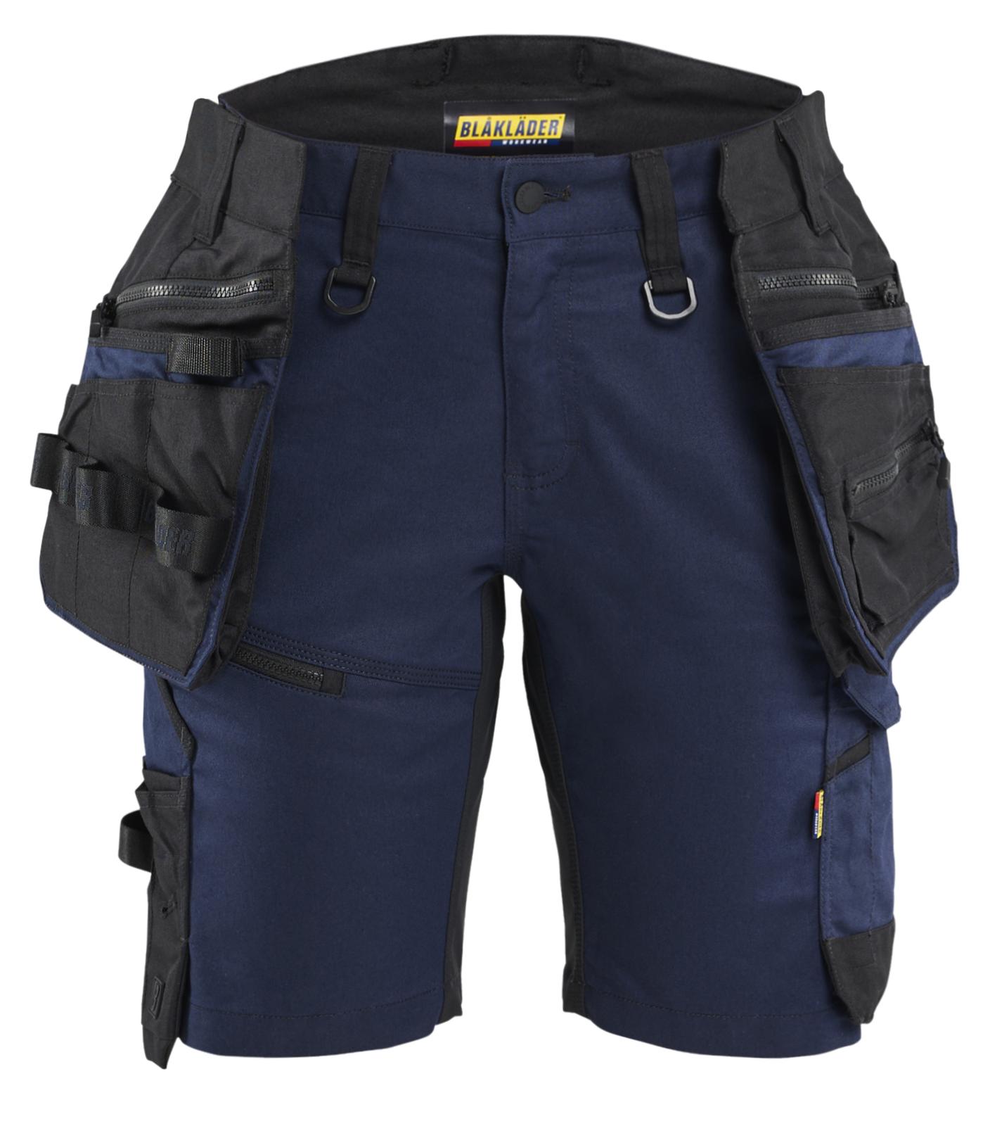 Blaklader Dames Striker Short 71751149 2-weg stretch afneembare gereedschapszakken donker marineblauw-zwart(8699)
