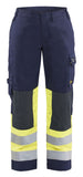 Blaklader Werkbroeken 71811514 marineblauw-fluo geel(8933)