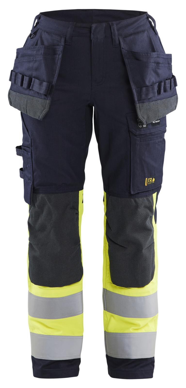 Blaklader Multinorm Werkbroeken 71851512 dames inherent marineblauw-fluo geel(8933)