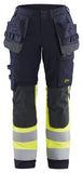 Blaklader Multinorm Werkbroeken 71851512 dames inherent marineblauw-fluo geel(8933)