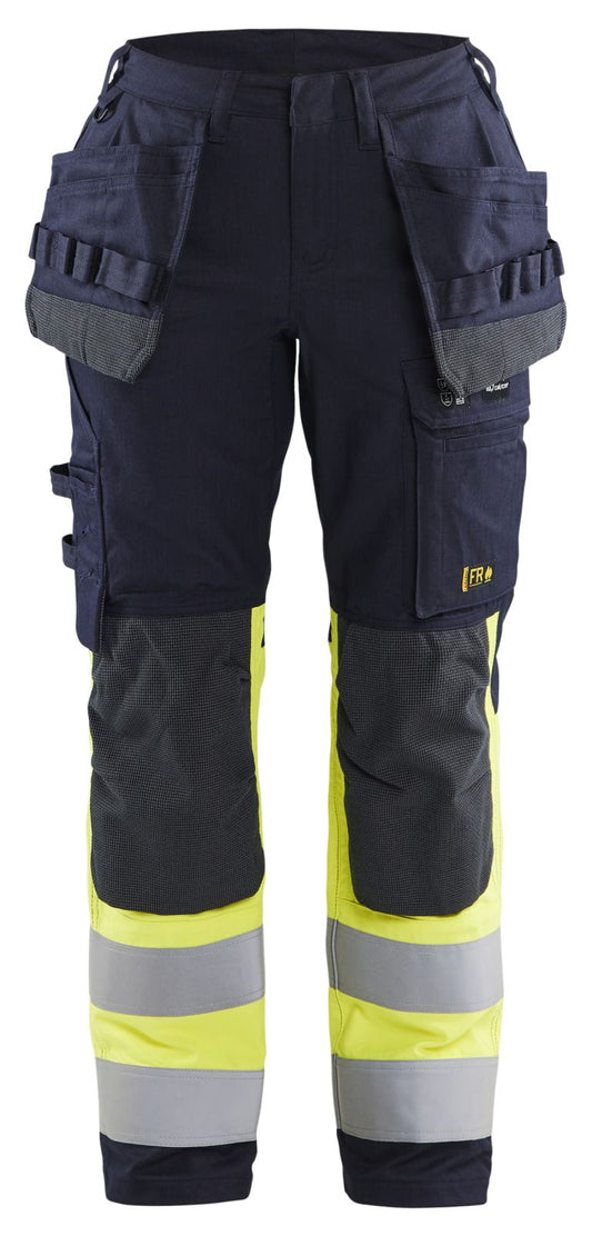 Blaklader Multinorm Werkbroeken 71851512 dames inherent marineblauw-fluo geel(8933)