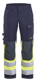 Blaklader Werkbroeken 71871512 marineblauw-fluo geel(8933)
