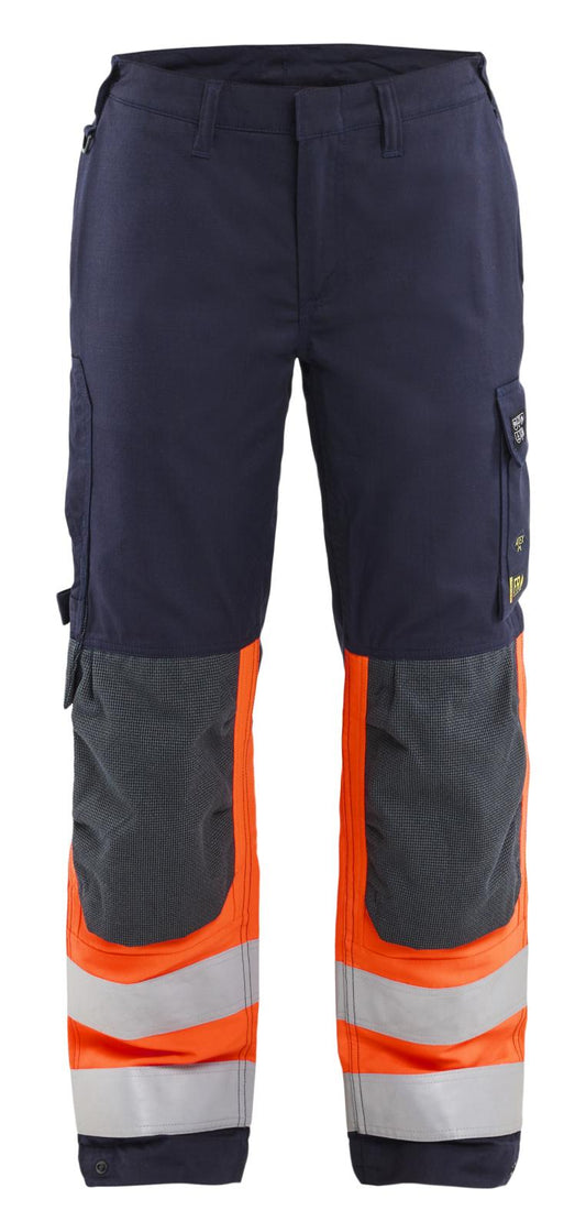 Blaklader Vlamvertragend Dames Multinorm werkbroek inherent Werkbroeken 71881524 inherent vlamwerend HiVis marineblauw-oranje(8953)
