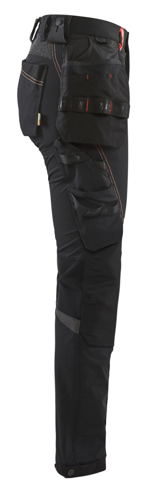 Blaklader Broeken 71921645 zwart-rood(9956)