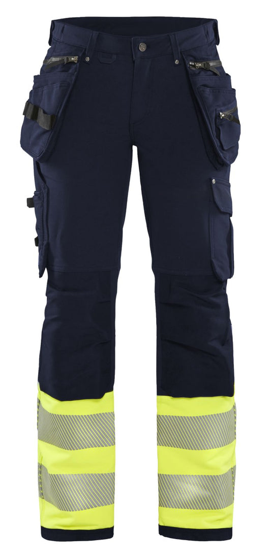 Blaklader Broeken 71931642 marineblauw-fluo geel(8933)