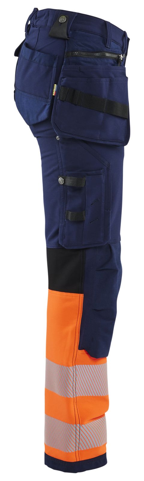 Blaklader High Vis Dames Werkbroeken 71931642 stretch HiVis marineblauw-oranje(8953)