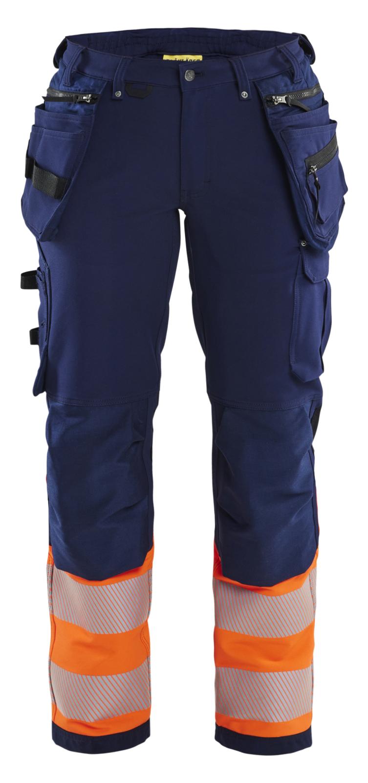 Blaklader High Vis Dames Werkbroeken 71931642 stretch HiVis marineblauw-oranje(8953)