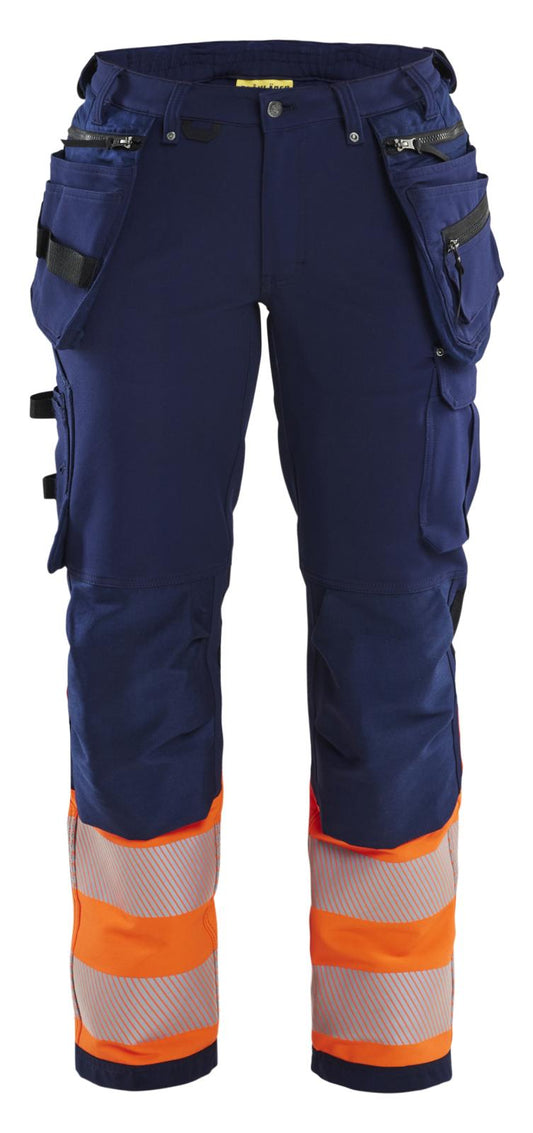 Blaklader High Vis Dames Werkbroeken 71931642 stretch HiVis marineblauw-oranje(8953)