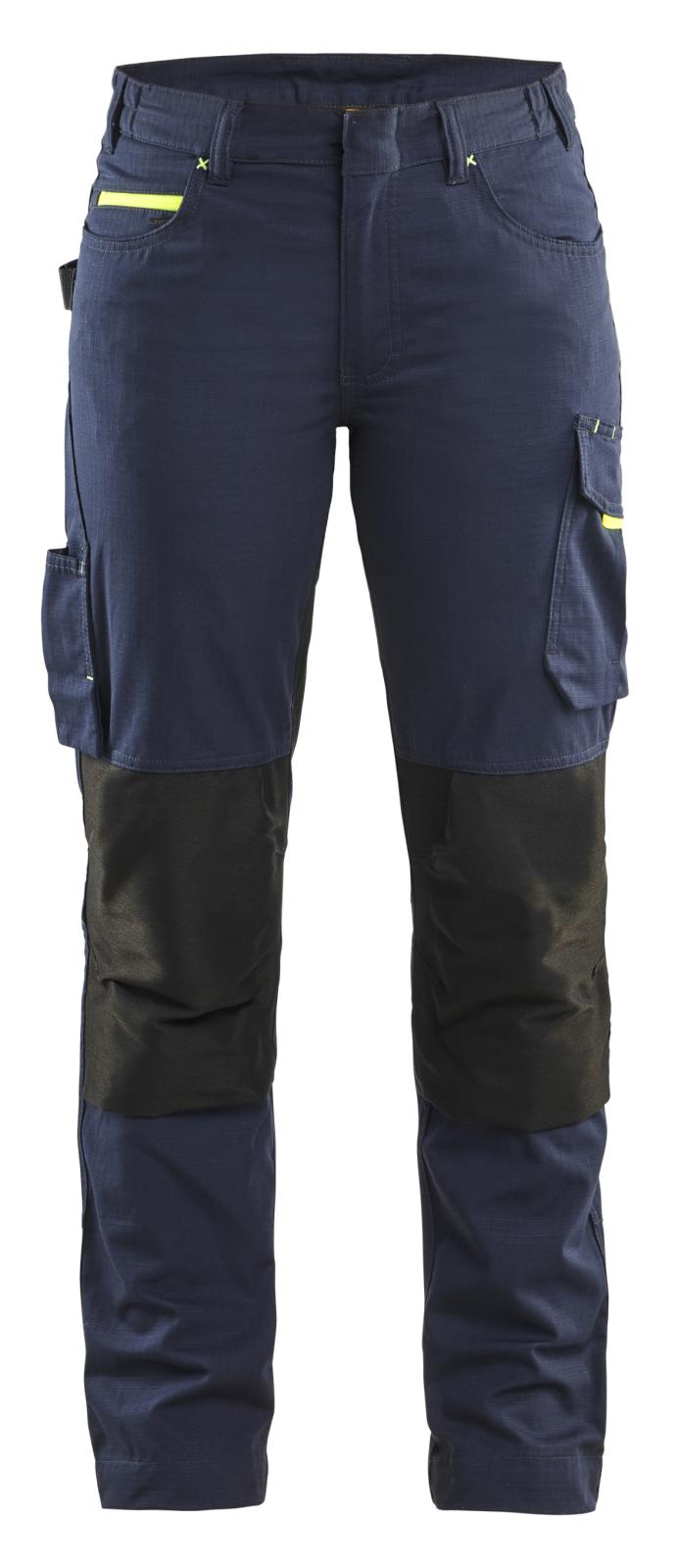 Blaklader Service Dames Werkbroeken 71951330 dames stretch donker marineblauw-fluo geel(8633)