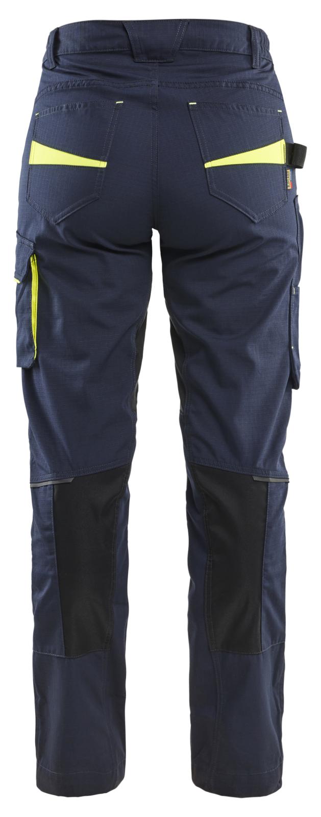 Blaklader Service Dames Werkbroeken 71951330 dames stretch donker marineblauw-fluo geel(8633)