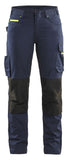 Blaklader Service Dames Werkbroeken 71951330 dames stretch donker marineblauw-fluo geel(8633)