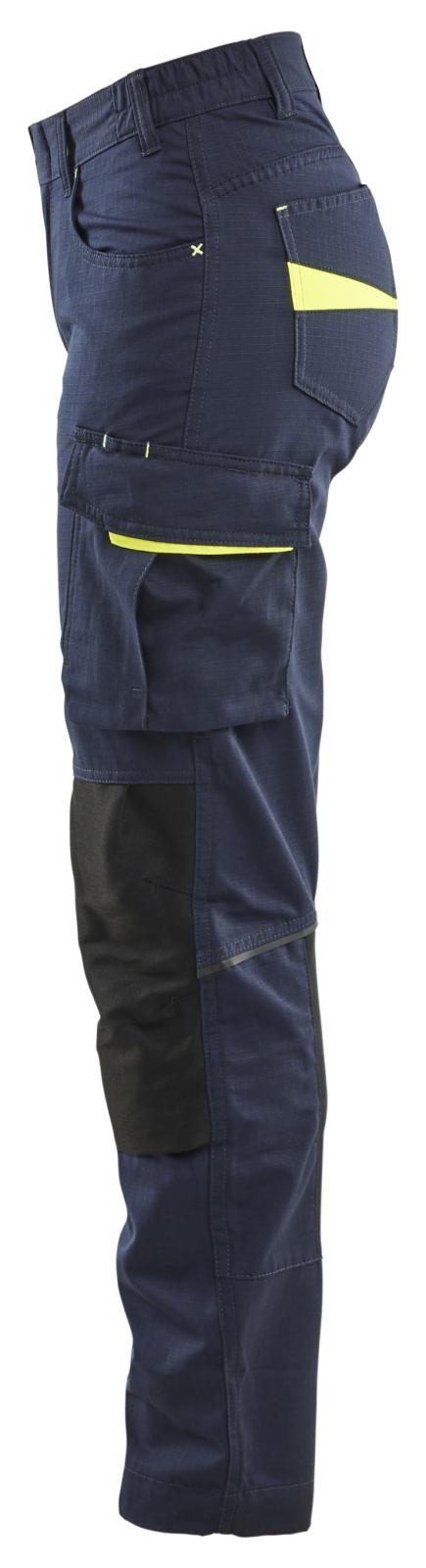 Blaklader Service Dames Werkbroeken 71951330 dames stretch donker marineblauw-fluo geel(8633)