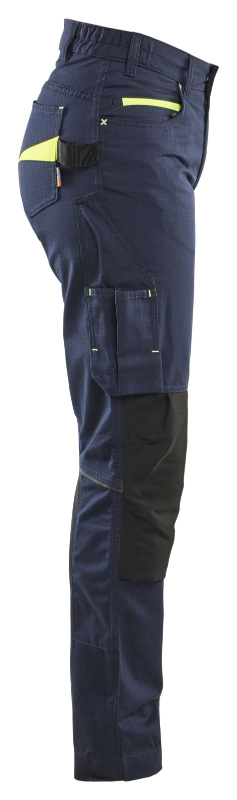 Blaklader Service Dames Werkbroeken 71951330 dames stretch donker marineblauw-fluo geel(8633)