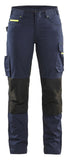 Blaklader Service Dames Werkbroeken 71951330 dames stretch donker marineblauw-fluo geel(8633)
