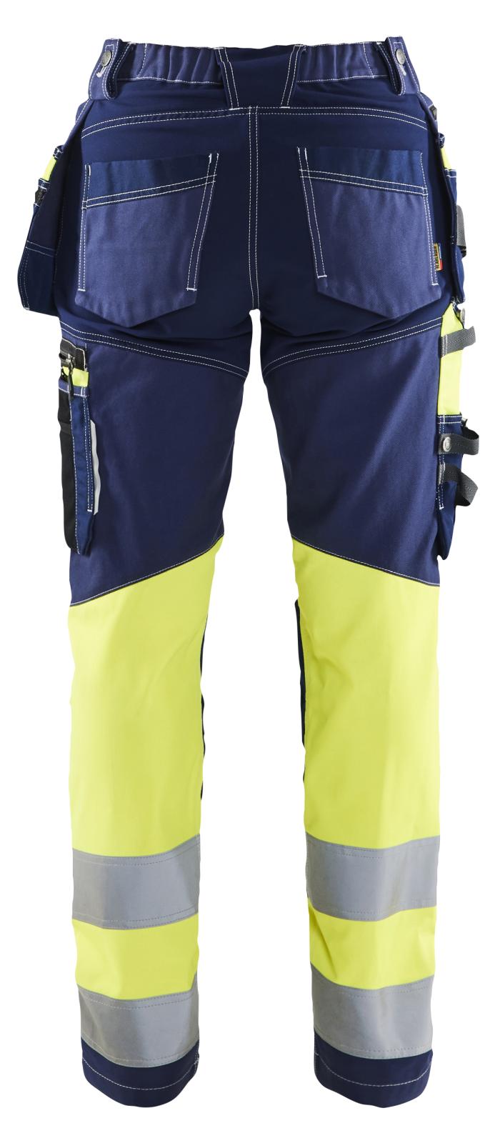 Blaklader High Vis Werkbroeken 71961370 dames HiVis stretch marineblauw-fluo geel(8833)