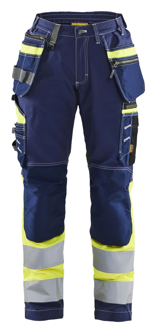 Blaklader High Vis Werkbroeken 71961370 dames HiVis stretch marineblauw-fluo geel(8833)