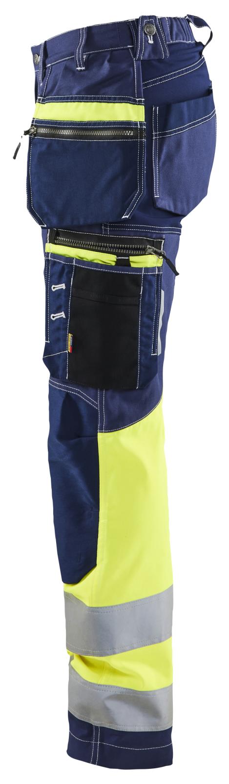 Blaklader High Vis Werkbroeken 71961370 dames HiVis stretch marineblauw-fluo geel(8833)