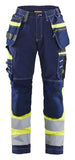 Blaklader High Vis Werkbroeken 71961370 dames HiVis stretch marineblauw-fluo geel(8833)
