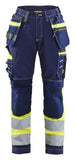 Blaklader High Vis Werkbroeken 71961370 dames HiVis stretch marineblauw-fluo geel(8833)
