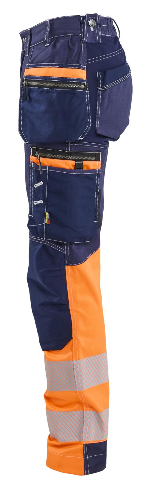 Blaklader Dames High Vis Werkbroek 71961370 Stretch gereedschapszakken HiVis marineblauw-oranje(8853)
