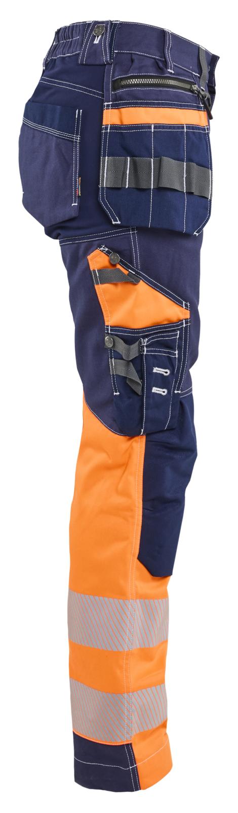 Blaklader Dames High Vis Werkbroek 71961370 Stretch gereedschapszakken HiVis marineblauw-oranje(8853)