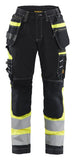 Blaklader High Vis Dames Werkbroeken 71961370 dames HiVis stretch zwart-fluo geel(9933)