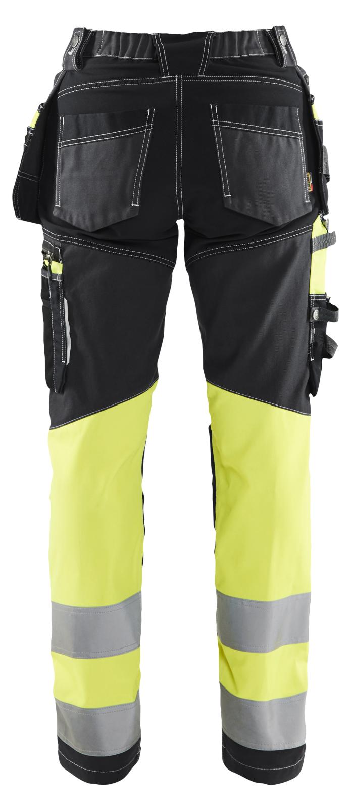 Blaklader High Vis Dames Werkbroeken 71961370 dames HiVis stretch zwart-fluo geel(9933)