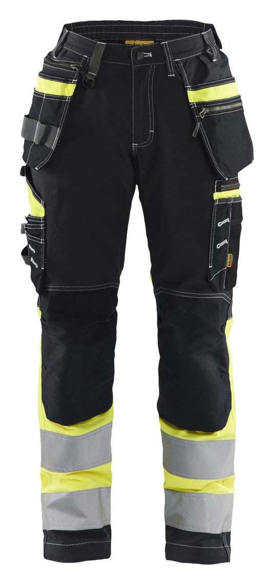 Blaklader High Vis Werkbroeken 71961370 dames HiVis stretch zwart-fluo geel(9933)