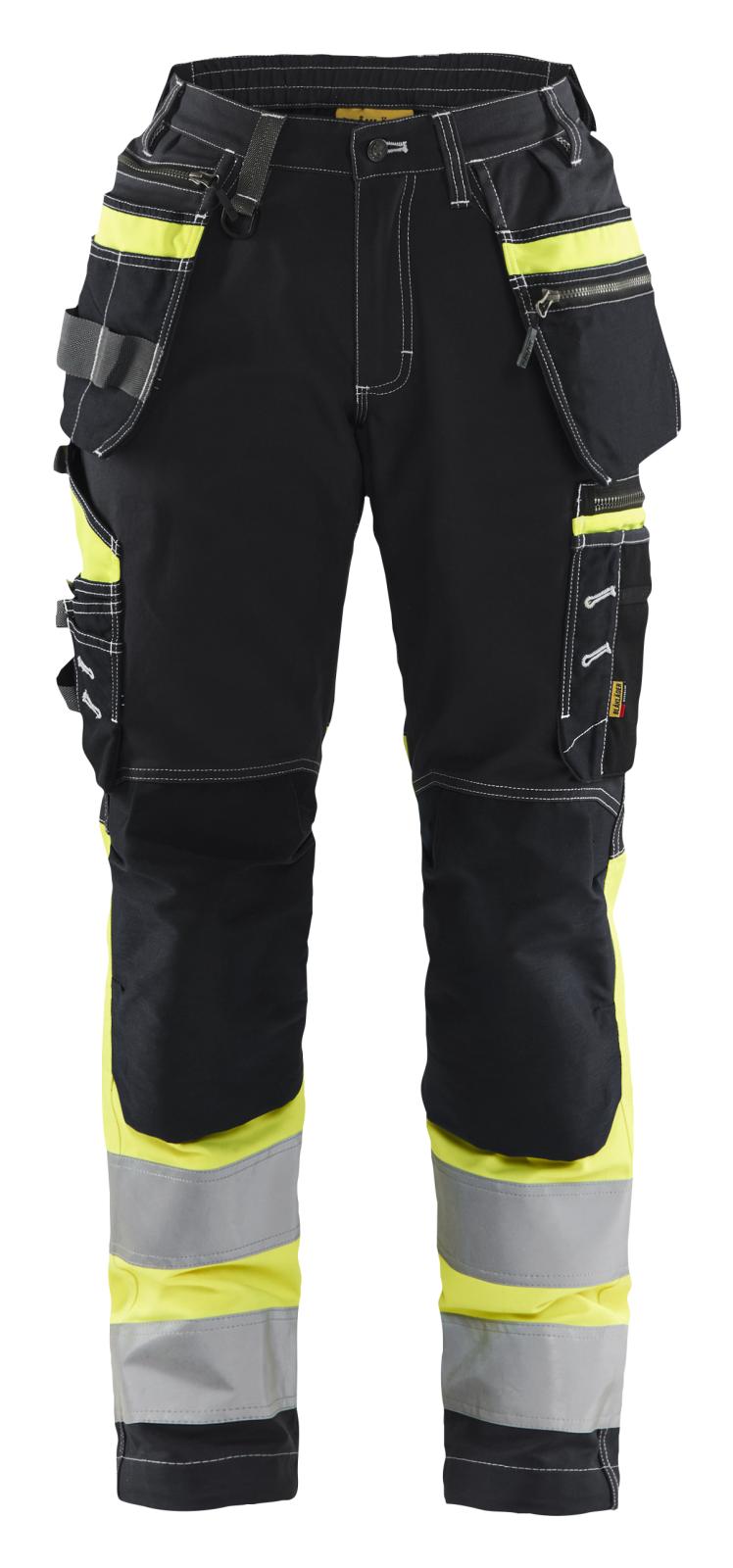 Blaklader High Vis Dames Werkbroeken 71961370 dames HiVis stretch zwart-fluo geel(9933)
