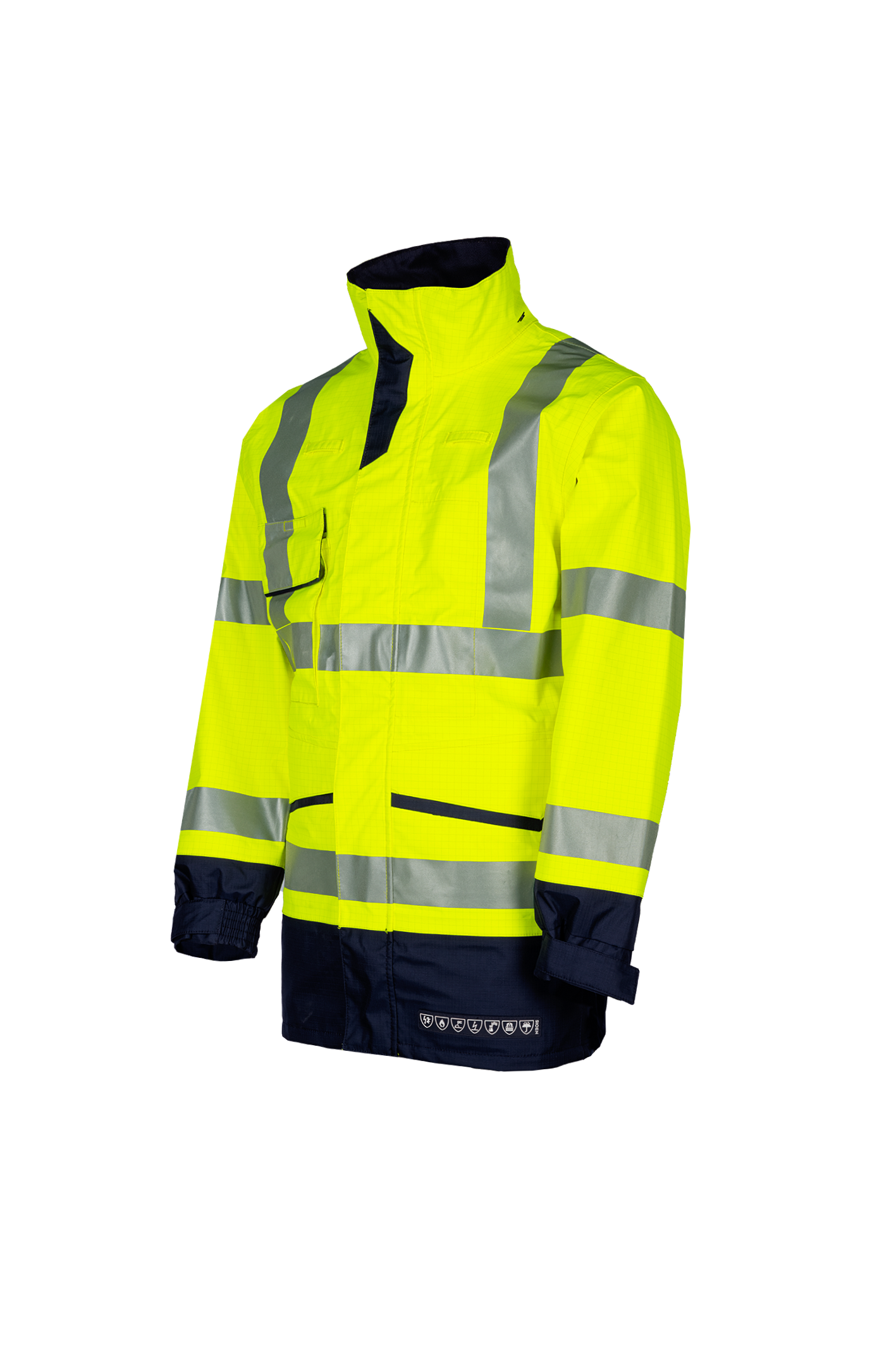 Sioen regenjas Falcon multinorm fluo geel-marine