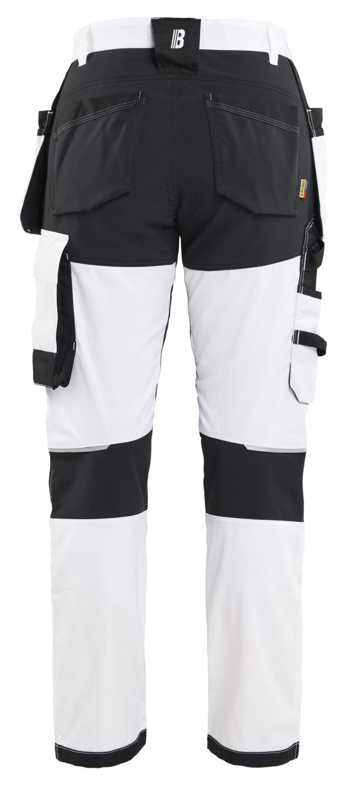 Blaklader Dames Werkbroek 72321832 schilders stretch gereedschapszakken wit-zwart(1099)