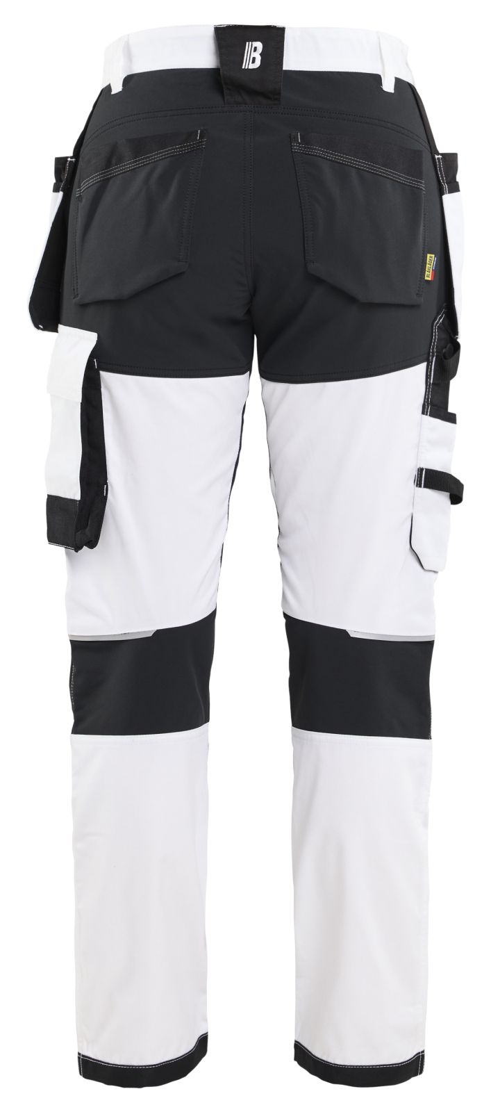 Blaklader Dames Werkbroek 72321832 schilders stretch gereedschapszakken wit-zwart(1099)