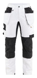 Blaklader Dames Werkbroek 72321832 schilders stretch gereedschapszakken wit-zwart(1099)