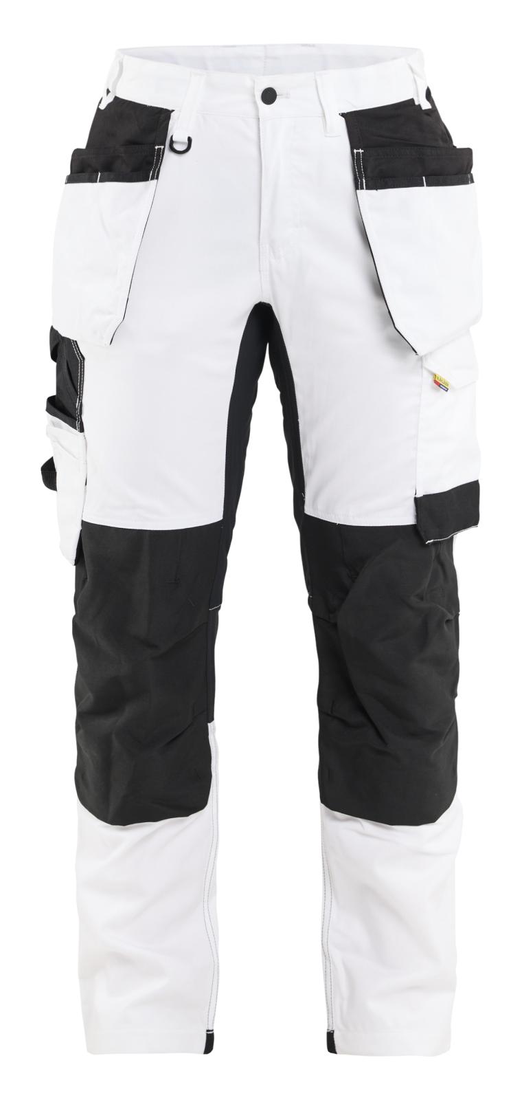 Blaklader Dames Werkbroek 72321832 schilders stretch gereedschapszakken wit-zwart(1099)